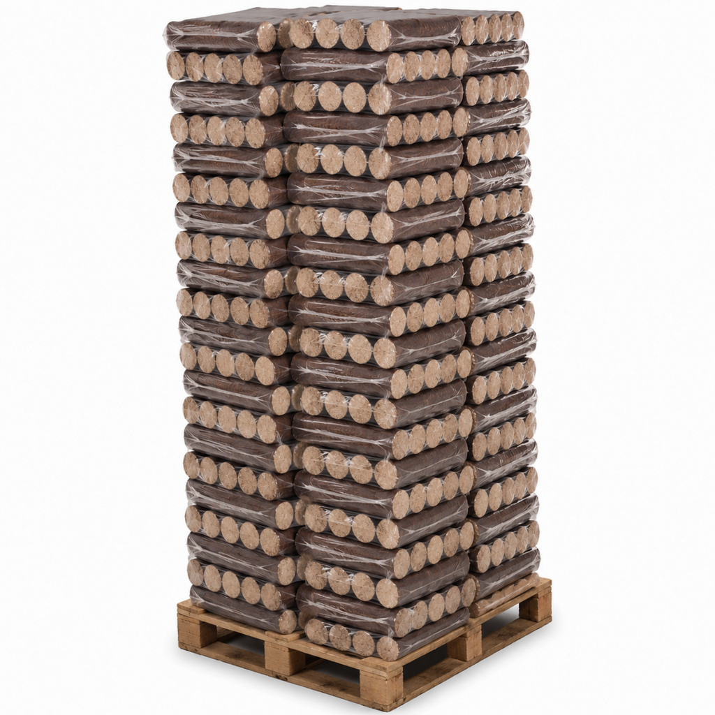 Buchen Kaminbriketts Rund – 960 kg Palette