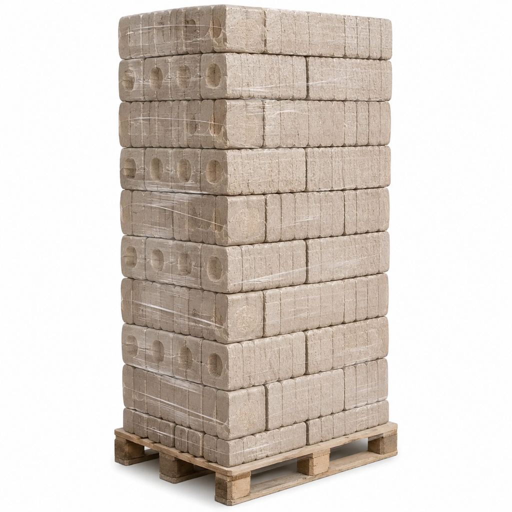 Holzbriketts RUF 960 kg – 96 × 10 kg | Hoher Heizwert & Lang anhaltende Wärme