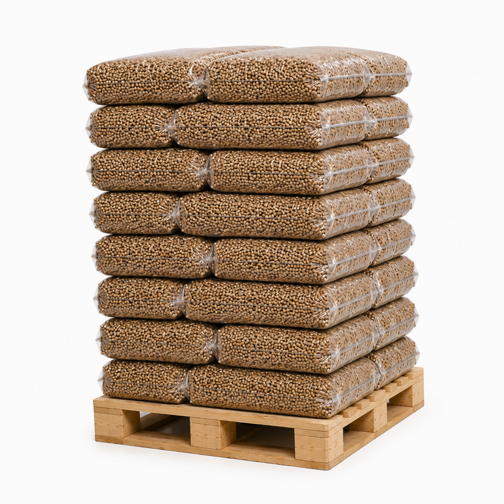 Eichenpellets ENplus A1 – 975 kg Palette | 65 × 15 kg | Premium-Hartholz
